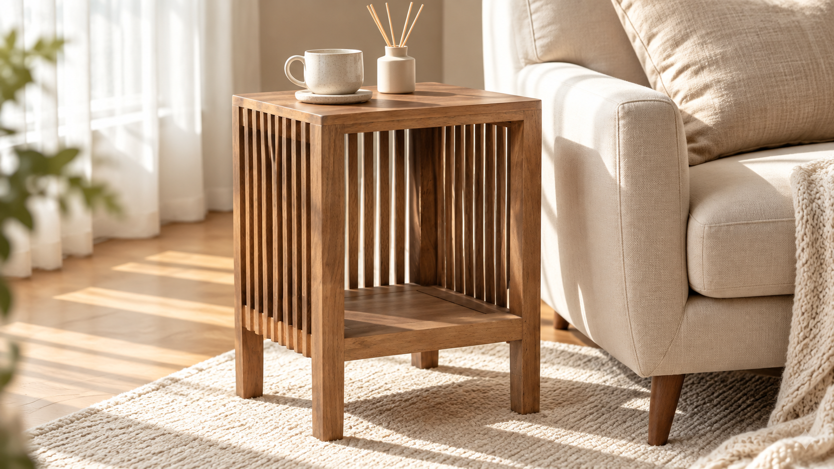 Stone Top End Table