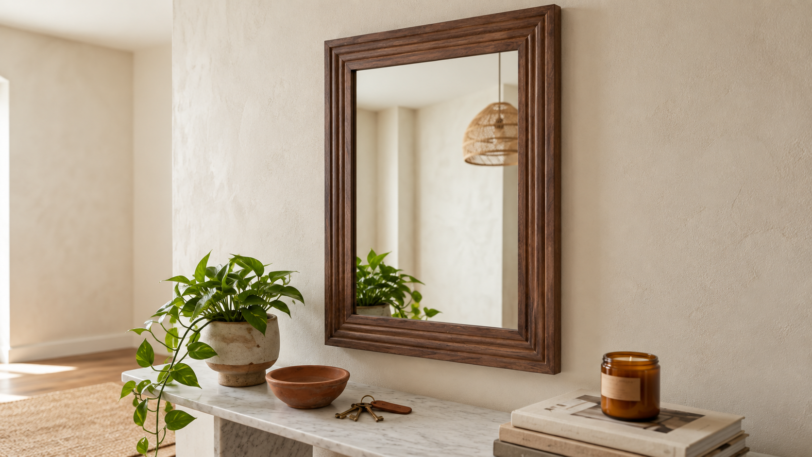 Woven Cane Room Divider